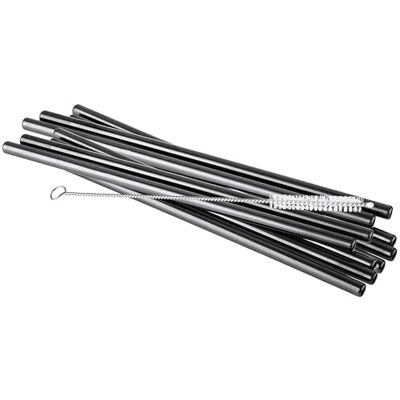 APS 93384 Trinkhalme aus Edelstahl, 10er-Set, inkl. Reinigungsbürste, Ø 8 mm, Länge 21,5 cm, Gunmetal-Look APS 93384 Trinkhalme aus Edelstahl, 10er-Set, inkl. Reinigungsbürste, Ø 8 mm, Länge 21,5 cm, Gunmetal-Look