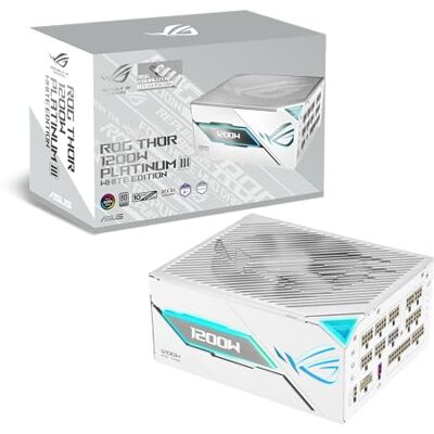 Asus ROG Thor 1200W Platinum III White Equalizer ATX Gaming Netzteil (ROG Equalizer 12V-2x6 PCIe Stromkabel, GaN-MOSFET, OLED Display, 80 Plus & Cybenetics Zertifizierung, ATX 3.1, PCIE 5.1, Weiß) Asus ROG Thor 1200W Platinum III White Equalizer ATX Gaming Netzteil (ROG Equalizer 12V-2x6 PCIe Stromkabel, GaN-MOSFET, OLED Display, 80 Plus & Cybenetics Zertifizierung, ATX 3.1, PCIE 5.1, Weiß)