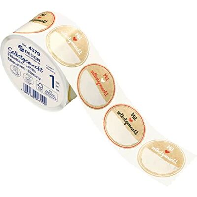 Avery Marmeladen Etiketten selbstklebend 600 Stück (Made in Germany, Ø38 mm, Aufkleber Marmeladenglas, Einmachen, Etiketten ablösbar, mit Liebe gemacht, beschriftbar) Sticker auf Rolle, 4379 Avery Marmeladen Etiketten selbstklebend 600 Stück (Made in Germany, Ø38 mm, Aufkleber Marmeladenglas, Einmachen, Etiketten ablösbar, mit Liebe gemacht, beschriftbar) Sticker auf Rolle, 4379