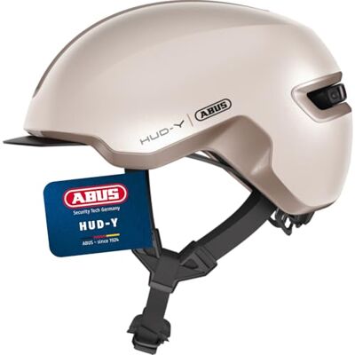 ABUS Urban Helm HUD-Y mit magnetischem, aufladbarem LED-Rücklicht & Magnetverschluss cooler Fahrradhelm für den Alltag für Damen und Herren Farbe: Champagne Gold) Matt, Größe S (51-55cm) ABUS Urban Helm HUD-Y mit magnetischem, aufladbarem LED-Rücklicht & Magnetverschluss cooler Fahrradhelm für den Alltag für Damen und Herren Farbe: Champagne Gold) Matt, Größe S (51-55cm)