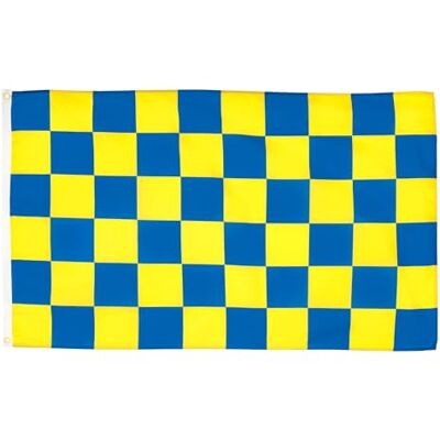 AZ FLAG Flagge Zielflagge Blaues Und Gelbes 150x90 cm Rennflagge Fahne 100% Polyester mit Messing-Ösen 110g AZ FLAG Flagge Zielflagge Blaues Und Gelbes 150x90 cm Rennflagge Fahne 100% Polyester mit Messing-Ösen 110g