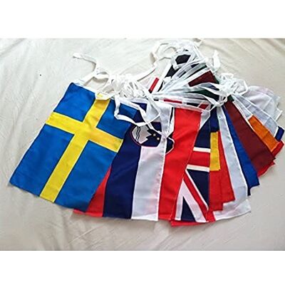 AZ FLAG Fahnenkette 27 Länder Der Europäischen Union 16 Meter Mit 27 Flaggen 45x30 cm Europa Girlande Flaggenkette 30 x 45 Cm AZ FLAG Fahnenkette 27 Länder Der Europäischen Union 16 Meter Mit 27 Flaggen 45x30 cm Europa Girlande Flaggenkette 30 x 45 Cm