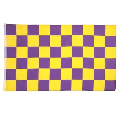 AZ FLAG Flagge Zielflagge Violettes Und Gelbes 150x90 cm Rennflagge Fahne 100% Polyester mit Messing-Ösen 110g AZ FLAG Flagge Zielflagge Violettes Und Gelbes 150x90 cm Rennflagge Fahne 100% Polyester mit Messing-Ösen 110g