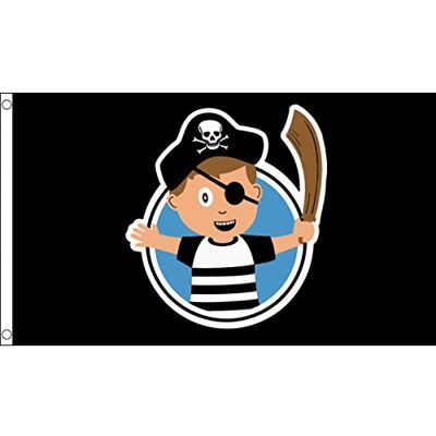 AZ FLAG Flagge Junge Pirat 150x90 cm Piraten Totenkopf Fahne 100% Polyester mit Messing-Ösen 110g AZ FLAG Flagge Junge Pirat 150x90 cm Piraten Totenkopf Fahne 100% Polyester mit Messing-Ösen 110g