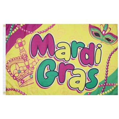 AZ FLAG Flagge Mardi Gras Mit Perlen 150x90 cm Fest Fahne 100% Polyester mit Messing-Ösen 110g AZ FLAG Flagge Mardi Gras Mit Perlen 150x90 cm Fest Fahne 100% Polyester mit Messing-Ösen 110g