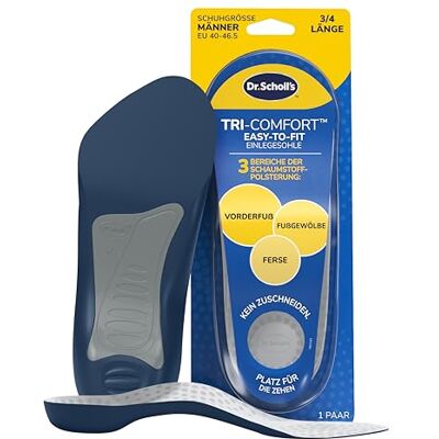 Dr. Scholl's Dr. Scholl’s 3/4 Einlegesohlen für Herren, Ganztageskomfort für Fußballen, Fußgewölbe & Ferse, Schuheinleger mit Flexispring-Fußgewölbeunterstützung & Weicher Schaumstoffpolsterung, Größe 40-46.5 Dr. Scholl's Dr. Scholl’s 3/4 Einlegesohlen für Herren, Ganztageskomfort für Fußballen, Fußgewölbe & Ferse, Schuheinleger mit Flexispring-Fußgewölbeunterstützung & Weicher Schaumstoffpolsterung, Größe 40-46.5