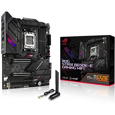Asus ROG Strix B650E-E Gaming WiFi AM5 (LGA1718) Ryzen 7000 Gaming-Motherboard (16 + 2 Leistungsstufen, DDR5, 4X M.2 Steckplätze, PCIe® 5.0, WiFi 6E, 2,5G LAN, USB 3.2 Gen 2x2 Type-C® Rear I/O Port, Asus ROG Strix B650E-E Gaming WiFi AM5 (LGA1718) Ryzen 7000 Gaming-Motherboard (16 + 2 Leistungsstufen, DDR5, 4X M.2 Steckplätze, PCIe® 5.0, WiFi 6E, 2,5G LAN, USB 3.2 Gen 2x2 Type-C® Rear I/O Port,