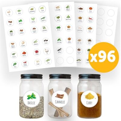 Avery Selbstklebende Etiketten, rund, Ø 35 mm, 70 + 26 Blankos, personalisierbar, gebrauchsfertig, französische Gewürzetiketten, reines Design, feste Haftung, glatte Oberfläche Avery Selbstklebende Etiketten, rund, Ø 35 mm, 70 + 26 Blankos, personalisierbar, gebrauchsfertig, französische Gewürzetiketten, reines Design, feste Haftung, glatte Oberfläche