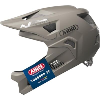 ABUS MTB-Helm YouDrop FF Fullface-Helm für Kinder und Jugendliche für den Einstieg in den Mountainbikesport mit abnehmbarem Kinnschutz Grau, Größe S ABUS MTB-Helm YouDrop FF Fullface-Helm für Kinder und Jugendliche für den Einstieg in den Mountainbikesport mit abnehmbarem Kinnschutz Grau, Größe S