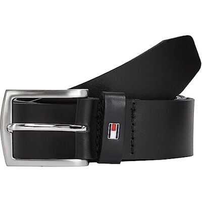Tommy Hilfiger Herren Gürtel New Denton 3,5 cm Belt Ledergürtel, Schwarz (Black), 115 cm Tommy Hilfiger Herren Gürtel New Denton 3,5 cm Belt Ledergürtel, Schwarz (Black), 115 cm