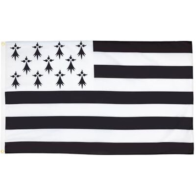 AZ FLAG Flagge Bretagne 150x90 cm Bretagne Fahne 100% Polyester mit Messing-Ösen 110g AZ FLAG Flagge Bretagne 150x90 cm Bretagne Fahne 100% Polyester mit Messing-Ösen 110g