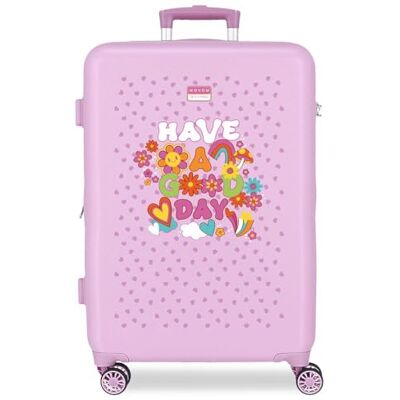 MOVOM Good Day Koffer, mittelgroß, 46 x 65 x 23 cm, starres ABS-Seitenkombinationsschloss 56L 3.1kg, 4 Doppelräder, lila MOVOM Good Day Koffer, mittelgroß, 46 x 65 x 23 cm, starres ABS-Seitenkombinationsschloss 56L 3.1kg, 4 Doppelräder, lila