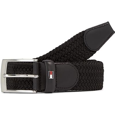 Tommy Hilfiger Herren Gürtel New Adan Belt 3,5 cm Stoffgürtel, Schwarz (Black), 100 cm Tommy Hilfiger Herren Gürtel New Adan Belt 3,5 cm Stoffgürtel, Schwarz (Black), 100 cm