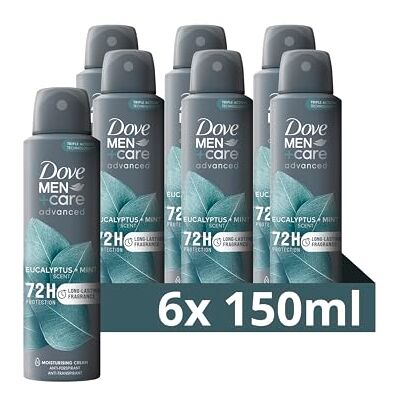 Dove Men + Care Deodorant Eukalyptus und Minze Spray Advanced Care, Deodorant für Herren, mit 1/4 Feuchtigkeitscreme, feuchtigkeitsspendende und hautfreundliche Formel, Schutz bis zu 72 Stunden, Dove Men + Care Deodorant Eukalyptus und Minze Spray Advanced Care, Deodorant für Herren, mit 1/4 Feuchtigkeitscreme, feuchtigkeitsspendende und hautfreundliche Formel, Schutz bis zu 72 Stunden,