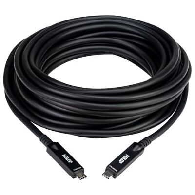 Aten UE3410F aktives optisches Ultra HD-Kabel mit USB-C, schwarz, 10 m Aten UE3410F aktives optisches Ultra HD-Kabel mit USB-C, schwarz, 10 m