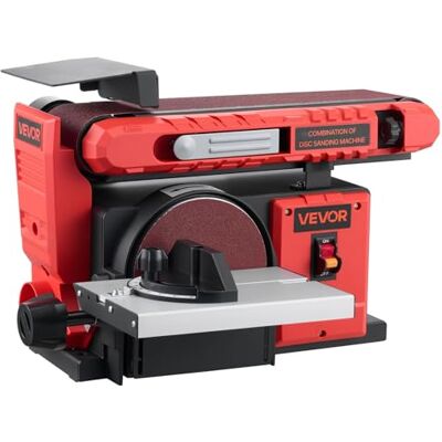 VEVOR Band-Tellerschleifer 400 W, 152,4 mm Tellerschleifer & 101,6x914,4 mm Bandschleifer, mit 0-45° verstellbarem Arbeitstisch & Staubabsauganschluss für Holzbearbeitung, Messerschärfen VEVOR Band-Tellerschleifer 400 W, 152,4 mm Tellerschleifer & 101,6x914,4 mm Bandschleifer, mit 0-45° verstellbarem Arbeitstisch & Staubabsauganschluss für Holzbearbeitung, Messerschärfen