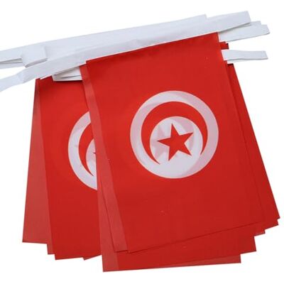 AZ FLAG Fahnenkette Tunesien 4 Meter Mit 20 Flaggen 15x10 cm Tunesische Girlande Flaggenkette 10 x 15 Cm AZ FLAG Fahnenkette Tunesien 4 Meter Mit 20 Flaggen 15x10 cm Tunesische Girlande Flaggenkette 10 x 15 Cm