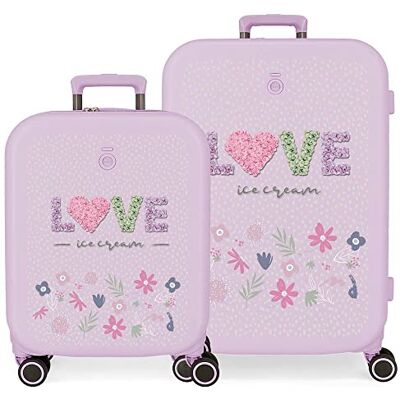 Enso Love Ice Cream Lila Kofferset 55/70 cm Starres ABS Integriertes TSA-Schloss 116L 7,54 kg 4 Doppelrollen Handgepäck Enso Love Ice Cream Lila Kofferset 55/70 cm Starres ABS Integriertes TSA-Schloss 116L 7,54 kg 4 Doppelrollen Handgepäck