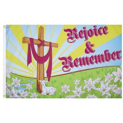 AZ FLAG Flagge Ostern Ist Erfreut Und Erinnert Sich 150x90 cm Easter Rejoice And Remember Fahne 100% Polyester mit Messing-Ösen 110g AZ FLAG Flagge Ostern Ist Erfreut Und Erinnert Sich 150x90 cm Easter Rejoice And Remember Fahne 100% Polyester mit Messing-Ösen 110g