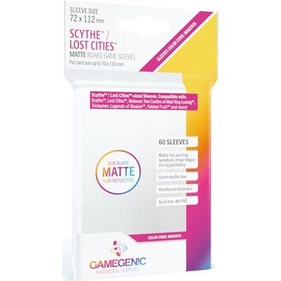 Asmodee Gamegenic, Matte Scythe/Lost Cities Sleeves, Sleeve Color Code: Magenta Asmodee Gamegenic, Matte Scythe/Lost Cities Sleeves, Sleeve Color Code: Magenta