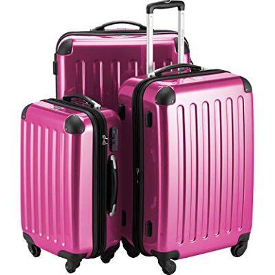 Hauptstadtkoffer Alex 3er Kofferset Handgepäckskoffer 55 cm, mittelgroßer Koffer 65 cm + großer Reisekoffer 75 cm, Hartschale ABS+PC, Zahlenschloss, Magenta Hauptstadtkoffer Alex 3er Kofferset Handgepäckskoffer 55 cm, mittelgroßer Koffer 65 cm + großer Reisekoffer 75 cm, Hartschale ABS+PC, Zahlenschloss, Magenta