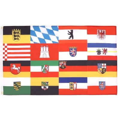 AZ FLAG Flagge 16 Länder Deutschlands 150x90 cm Bundesland Fahne 100% Polyester mit Messing-Ösen 110g AZ FLAG Flagge 16 Länder Deutschlands 150x90 cm Bundesland Fahne 100% Polyester mit Messing-Ösen 110g