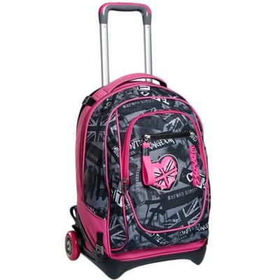 Seven TROLLEY Rucksack mit Trolleyfunktion, 3 in 1, Schulranzen mit Rollen, Abnehmbarer Rucksack, ab 1. Klasse, für Schule, Gymnasium, Reisen&Freizeit, Mädchen&Jungen, rosa, NEW TECH KEEP FLAG Seven TROLLEY Rucksack mit Trolleyfunktion, 3 in 1, Schulranzen mit Rollen, Abnehmbarer Rucksack, ab 1. Klasse, für Schule, Gymnasium, Reisen&Freizeit, Mädchen&Jungen, rosa, NEW TECH KEEP FLAG