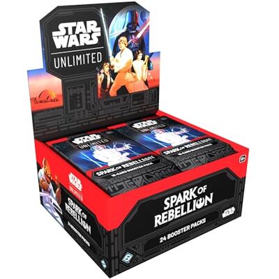 Asmodee Star Wars: Unlimited TCG Spark of Rebellion Booster Display (24 Booster Packs) Trading Card Game, Alter 12+, 2 Spieler, 20 Minuten, von Fantasy Flight Games, Englisch Asmodee Star Wars: Unlimited TCG Spark of Rebellion Booster Display (24 Booster Packs) Trading Card Game, Alter 12+, 2 Spieler, 20 Minuten, von Fantasy Flight Games, Englisch