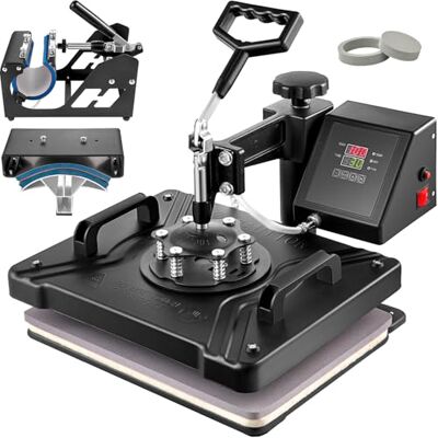 VEVOR Transferpresse Hitzepresse 38x30cm Textilpresse T-Shirt Heat Press 360 Grad Schwenkbar DIY Mulitifunktional Sublimation Wärmepresse mit Digitaler LED-Temperatur- und Zeitcontroller (5 in 1) VEVOR Transferpresse Hitzepresse 38x30cm Textilpresse T-Shirt Heat Press 360 Grad Schwenkbar DIY Mulitifunktional Sublimation Wärmepresse mit Digitaler LED-Temperatur- und Zeitcontroller (5 in 1)