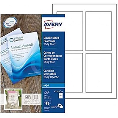 Avery Quick&Clean indexkártyák - 128x82mm - 100 db - Matt fehér Avery Quick&Clean indexkártyák - 128x82mm - 100 db - Matt fehér