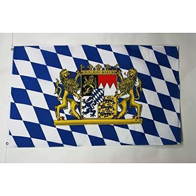 AZ FLAG Flagge Bayern Mit Löwen 150x90 cm Bayern Mit Löwen Fahne 100% Polyester mit Messing-Ösen 110g AZ FLAG Flagge Bayern Mit Löwen 150x90 cm Bayern Mit Löwen Fahne 100% Polyester mit Messing-Ösen 110g