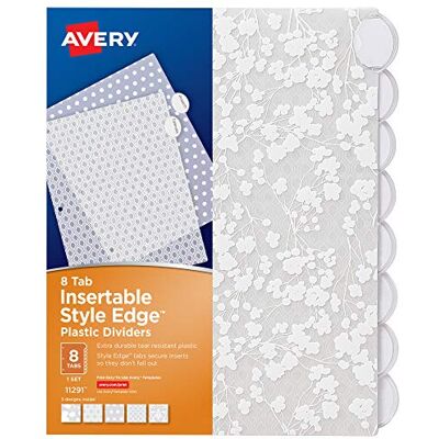Avery Style Edge Kunststoff-Trennblätter, florales Design, 8 Stück, 1 Set (11291), verschiedene Farben, 5,4 x 115,9 x 34,4 cm Avery Style Edge Kunststoff-Trennblätter, florales Design, 8 Stück, 1 Set (11291), verschiedene Farben, 5,4 x 115,9 x 34,4 cm