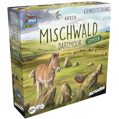 Asmodee , Mischwald: Dartmoor – Exmoor, DE-Version, Kennerspiel-Erweiterung für 2-5 Spieler ab 10 Jahren, Flora und Fauna erleben mit Einer Spielzeit von 60 Minuten pro Partie Asmodee , Mischwald: Dartmoor – Exmoor, DE-Version, Kennerspiel-Erweiterung für 2-5 Spieler ab 10 Jahren, Flora und Fauna erleben mit Einer Spielzeit von 60 Minuten pro Partie