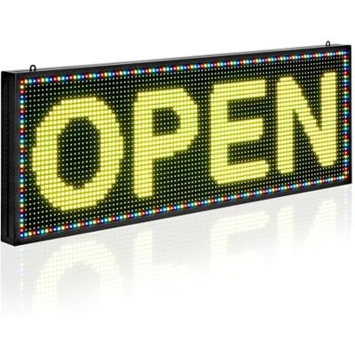 VEVOR programmierbare LED Zeichen P10 Vollfarbe flexibles digitales Scrolling Panel, DIY Anzeigetafel mit benutzerdefiniertem Textmuster und GIF & Bluetooth App Steuerung LED Laufschrift (99 x 35 cm) VEVOR programmierbare LED Zeichen P10 Vollfarbe flexibles digitales Scrolling Panel, DIY Anzeigetafel mit benutzerdefiniertem Textmuster und GIF & Bluetooth App Steuerung LED Laufschrift (99 x 35 cm)