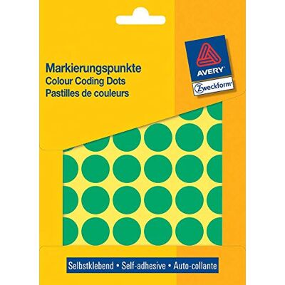 Avery 3376 selbstklebende Markierungspunkte (Ø 18 mm, 1.056 Klebepunkte auf 22 Bogen, runde Aufkleber für Kalender, Planer und zum Basteln, Papier, matt) grün Avery 3376 selbstklebende Markierungspunkte (Ø 18 mm, 1.056 Klebepunkte auf 22 Bogen, runde Aufkleber für Kalender, Planer und zum Basteln, Papier, matt) grün