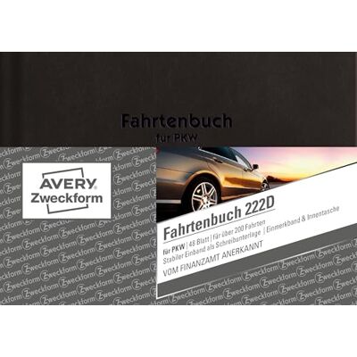 Avery 222D Hardcover Fahrtenbuch PKW (Finanzamt anerkannt, DIN A6 quer 148x105mm, 80 Seiten 230 Fahrten, Deutschland & Österreich, Abgrenzung privater/geschäftlicher Fahrten) 1 Stück Avery 222D Hardcover Fahrtenbuch PKW (Finanzamt anerkannt, DIN A6 quer 148x105mm, 80 Seiten 230 Fahrten, Deutschland & Österreich, Abgrenzung privater/geschäftlicher Fahrten) 1 Stück