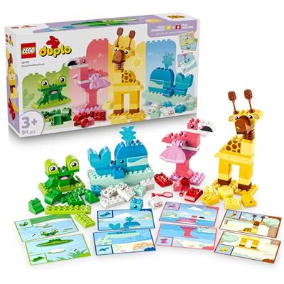 Lego DUPLO Wir Bauen Tiere Lernspielzeug zum Sortieren von Formen und Farben für Kleinkinder Montessori Set mit Figuren und Karten Geburtstagsgeschenk für Mädchen und Jungen ab 3 Jahren 10472 Lego DUPLO Wir Bauen Tiere Lernspielzeug zum Sortieren von Formen und Farben für Kleinkinder Montessori Set mit Figuren und Karten Geburtstagsgeschenk für Mädchen und Jungen ab 3 Jahren 10472