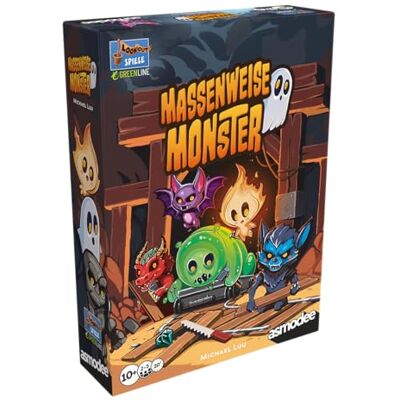 Asmodee , Massenweise Monster, DE-Version, Schnelles Familienspiel für 2-5 Spieler ab 10 Jahren, Legespiel mit 20 Minuten Spielzeit pro Partie Asmodee , Massenweise Monster, DE-Version, Schnelles Familienspiel für 2-5 Spieler ab 10 Jahren, Legespiel mit 20 Minuten Spielzeit pro Partie