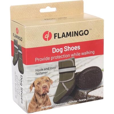 Flamingo hundeschuhe Kajan 2 stück grün XL 9,3x7,5x13 cm neopren Harte Sohlen rutschfest reflektierend Flamingo hundeschuhe Kajan 2 stück grün XL 9,3x7,5x13 cm neopren Harte Sohlen rutschfest reflektierend