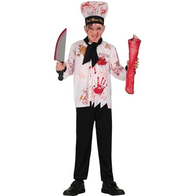 FIESTAS GUIRCA Kinder-Kostüm Chef Kannibale (10-12 Jahre) Hut und Hose Kochkostüme für Halloween, Karneval und Kostümfeste Ideal für Kinder Weiß und Schwarz FIESTAS GUIRCA Kinder-Kostüm Chef Kannibale (10-12 Jahre) Hut und Hose Kochkostüme für Halloween, Karneval und Kostümfeste Ideal für Kinder Weiß und Schwarz