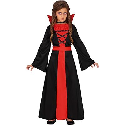 FIESTAS GUIRCA Vampirin Kostüm – Vampir Gräfin Rotes und schwarzes Kleid – Halloween Kinder Kostüm für Mädchen von 10-12 Jahren, Schwarz Rot FIESTAS GUIRCA Vampirin Kostüm – Vampir Gräfin Rotes und schwarzes Kleid – Halloween Kinder Kostüm für Mädchen von 10-12 Jahren, Schwarz Rot