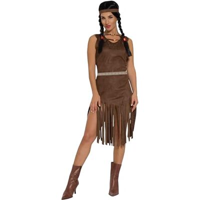 FIESTAS GUIRCA Indianerin Kostüm für Erwachsene Kleid, Haarband und Gürtel Native American Kostüme für Halloween, Karneval und Kostümpartys Ideal für Damen Braun FIESTAS GUIRCA Indianerin Kostüm für Erwachsene Kleid, Haarband und Gürtel Native American Kostüme für Halloween, Karneval und Kostümpartys Ideal für Damen Braun