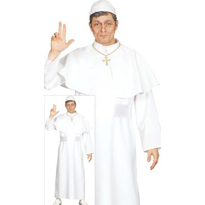 FIESTAS GUIRCA Papst Kostüm für Erwachsene Umhang, Gürtel, Mitra und Soutane Religiöse Kostüme für Halloween, Karneval und Kostümpartys Ideal für Männer FIESTAS GUIRCA Papst Kostüm für Erwachsene Umhang, Gürtel, Mitra und Soutane Religiöse Kostüme für Halloween, Karneval und Kostümpartys Ideal für Männer