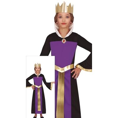 FIESTAS GUIRCA Kostüm der bösen Königin für Mädchen, inklusive Königskrone und langem Kleid der lila Königin, Halloween-Kostüm für Mädchen von 10 bis 12 Jahren FIESTAS GUIRCA Kostüm der bösen Königin für Mädchen, inklusive Königskrone und langem Kleid der lila Königin, Halloween-Kostüm für Mädchen von 10 bis 12 Jahren