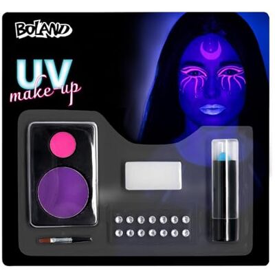 Boland Schminkset für Halloween, leuchtendes UV Make-Up und Zubehör, Schminke für Fasching und Mottoparty Boland Schminkset für Halloween, leuchtendes UV Make-Up und Zubehör, Schminke für Fasching und Mottoparty