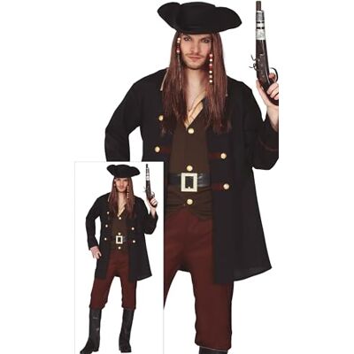 FIESTAS GUIRCA Pirata Kostüm für Erwachsene (56-58/XXL) Hemd, Weste, Jacke, Gürtel, Stiefelüberzieher, Hose und Hut Korsar und Freibeuter Kostüme für Halloween, Karneval und Partys Herren FIESTAS GUIRCA Pirata Kostüm für Erwachsene (56-58/XXL) Hemd, Weste, Jacke, Gürtel, Stiefelüberzieher, Hose und Hut Korsar und Freibeuter Kostüme für Halloween, Karneval und Partys Herren