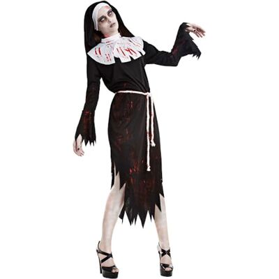 Boland Kostüm Zombie Nonne für Erwachsene, Faschingskostüm, Kostümset für Halloween, Karneval und Mottoparty Boland Kostüm Zombie Nonne für Erwachsene, Faschingskostüm, Kostümset für Halloween, Karneval und Mottoparty