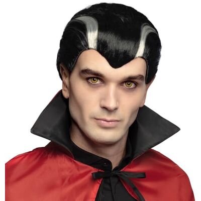 Boland 86339 Vampir Perücke für Erwachsene, kurze Kunsthaare in Weiß und Schwarz, Halloween Wig Boland 86339 Vampir Perücke für Erwachsene, kurze Kunsthaare in Weiß und Schwarz, Halloween Wig