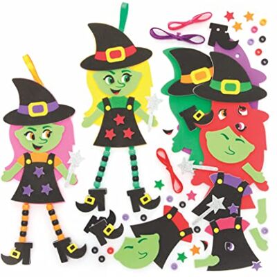 Baker Ross FE689 Halloween Bastelperlen Set 5er Pack, Hexen Dekoration, Kreativsets für Kinder zum Basteln und Dekorieren, Mittel Baker Ross FE689 Halloween Bastelperlen Set 5er Pack, Hexen Dekoration, Kreativsets für Kinder zum Basteln und Dekorieren, Mittel