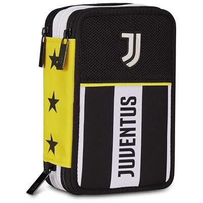 Seven Juventus Federmäppchen für die Schule mit 3 Reißverschlüssen, schwarz, Stiftehalter, dreifach mit Stiften, Bleistiften, Farben, Grundschule, Kinder, Fußball, Schwarz, Modern Seven Juventus Federmäppchen für die Schule mit 3 Reißverschlüssen, schwarz, Stiftehalter, dreifach mit Stiften, Bleistiften, Farben, Grundschule, Kinder, Fußball, Schwarz, Modern